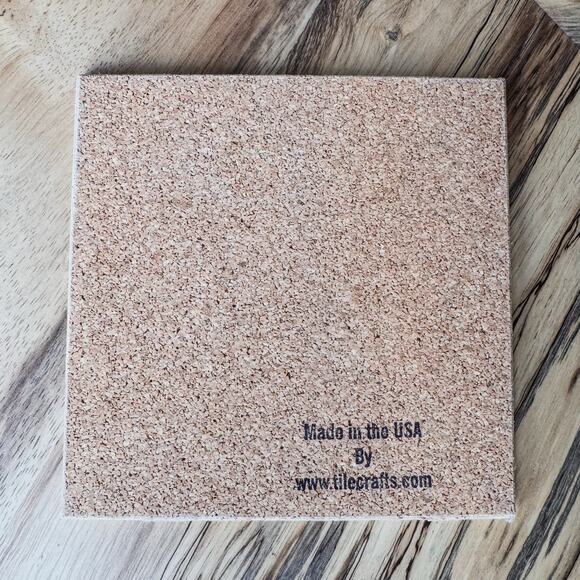 1960’s Vintage Kiln Fired TileCraft Trivet, Gorgeous Bouquet in Basket , 6” - Picture 4 of 4